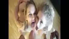 चलाएँ दो गोरा slatterns जगह पर बड़े गमशू और सह के बारे में हिस्सा लेते हैं