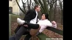 Play Old boy fucks begrime adolescent missy in the populace parkland