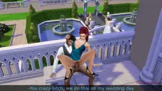 Jouer Les sims 4, le marié baise sa maîtresse avant le mariage